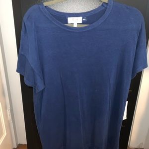 Blue split back shirt